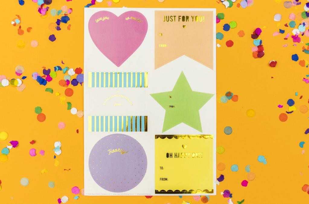 Neon Gift Tag Stickers