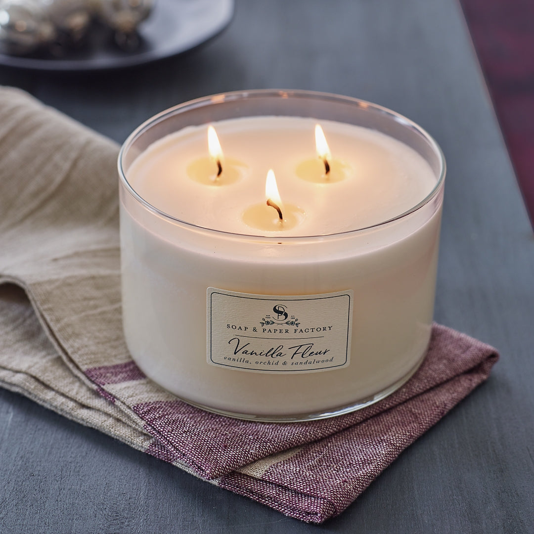 Soap & Paper Factory Vanilla Fleur 3 Wick Soy Candle