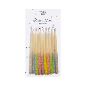 Glitter Wish Beeswax Candles ~ Various Colors and Sizes