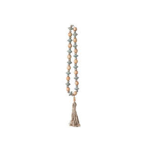 Abaca Wood Beads with Tassel