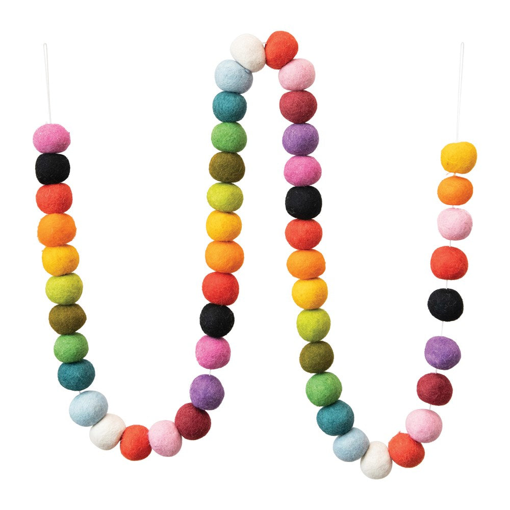 Colorful Wool Felt Ball Garland