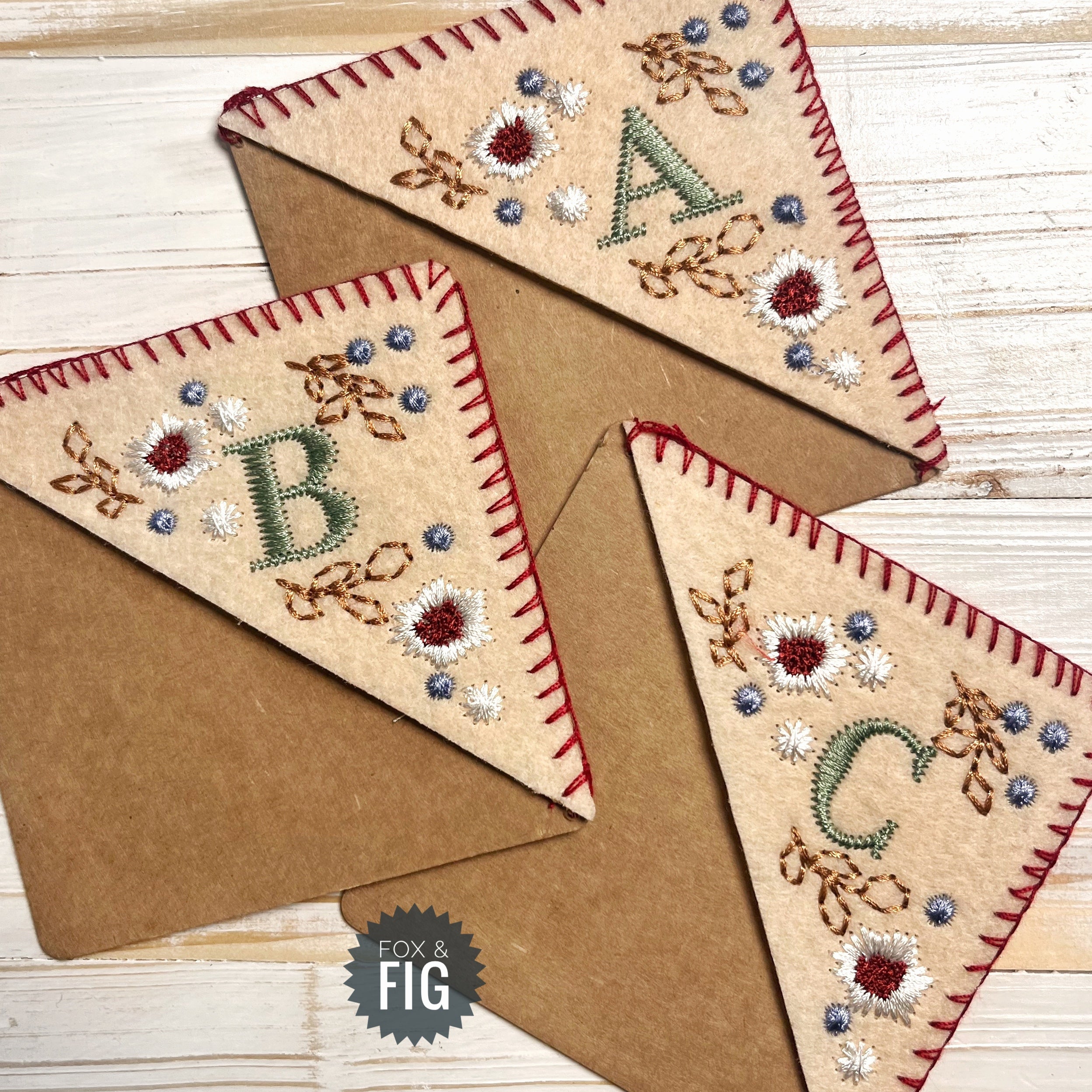 Felt Monogram Bookmarks ~ A-Z