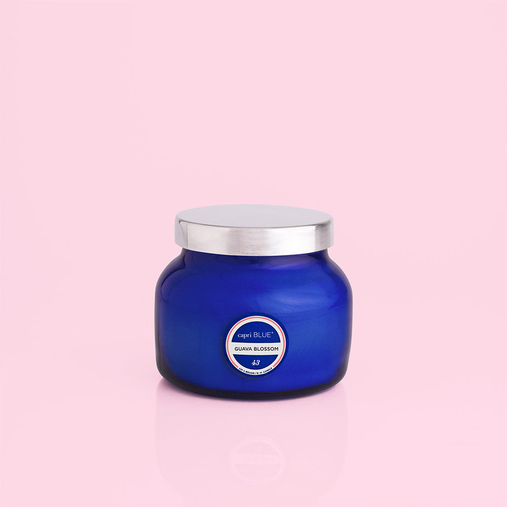 Capri Blue Guava Blossom Candle ~ Blue Jar ~ 2 Sizes