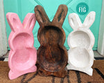 Wood Bunny Dough Bowls ~ 3 Colors