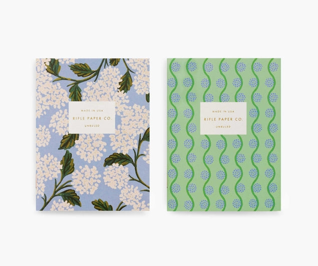 Hydrangea Pocket Notebooks ~ Set of 2