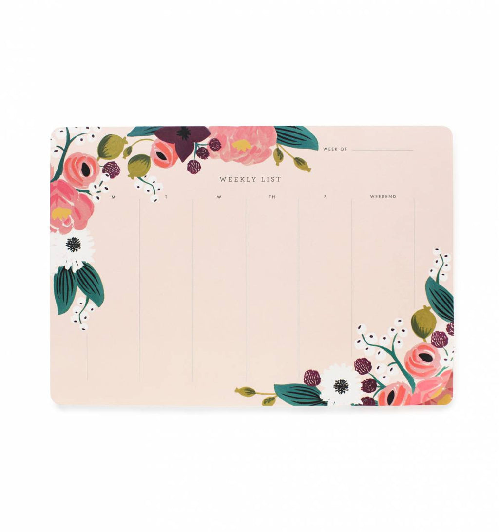 Pink Floral Weekly Notepad