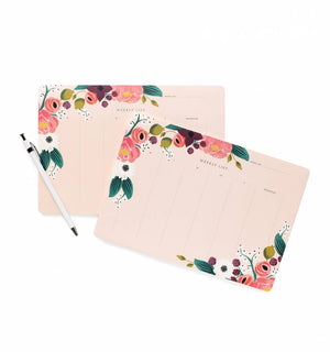 Pink Floral Weekly Notepad