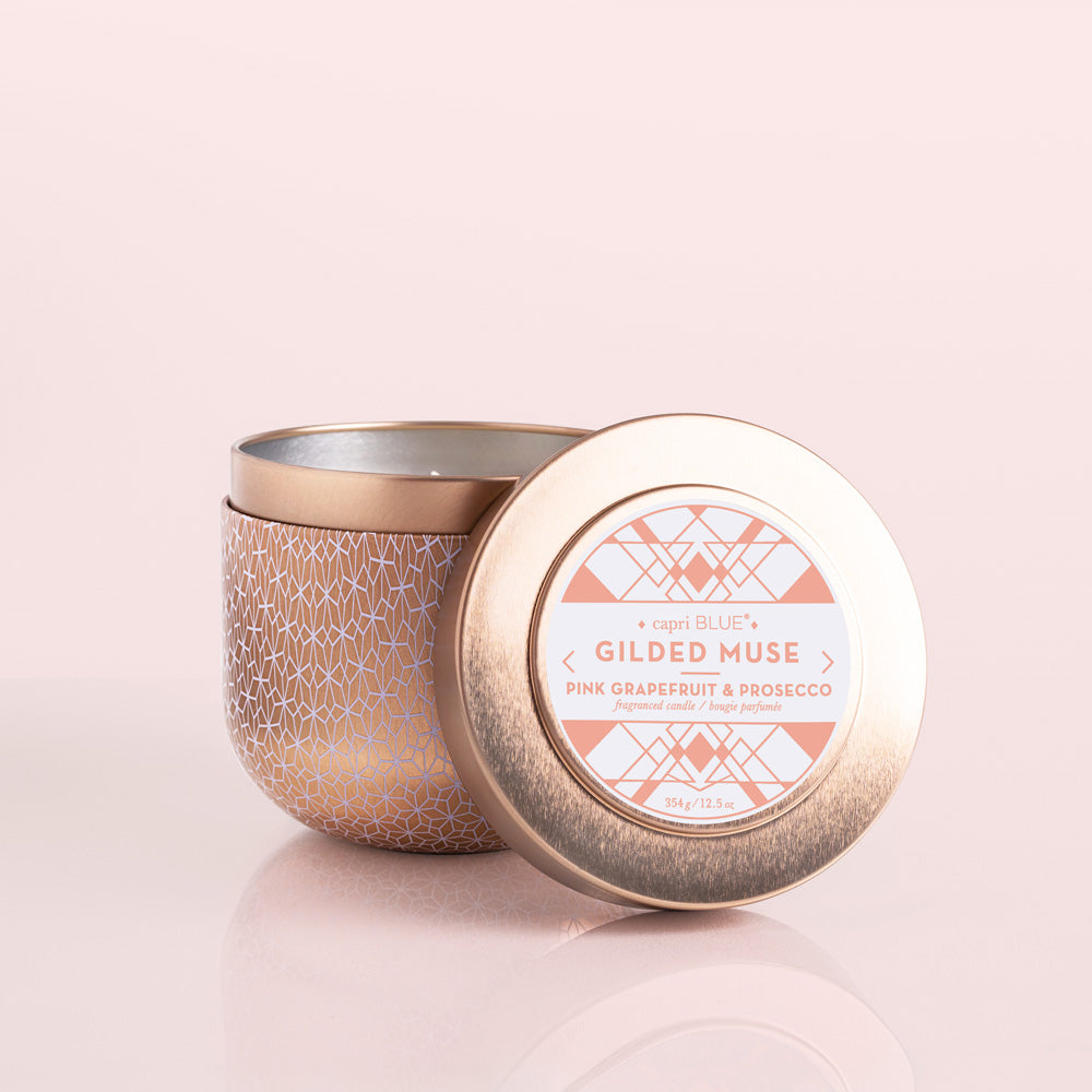 Pink Grapefruit Gilded Muse Rose Gold Tin