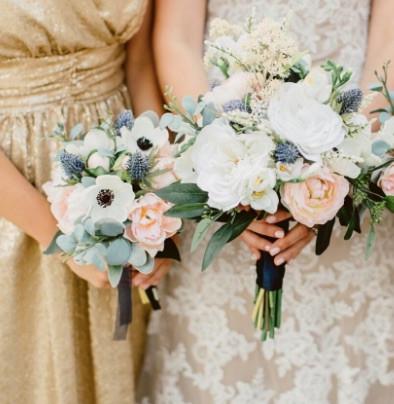 Cream White Silk Anemone Stem